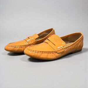 Born Orange Patent Leather Penny Loafers